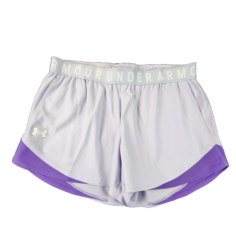 Under Armour Play Up 3.0 Purple Women Medium Shorts Athletic Running Workout